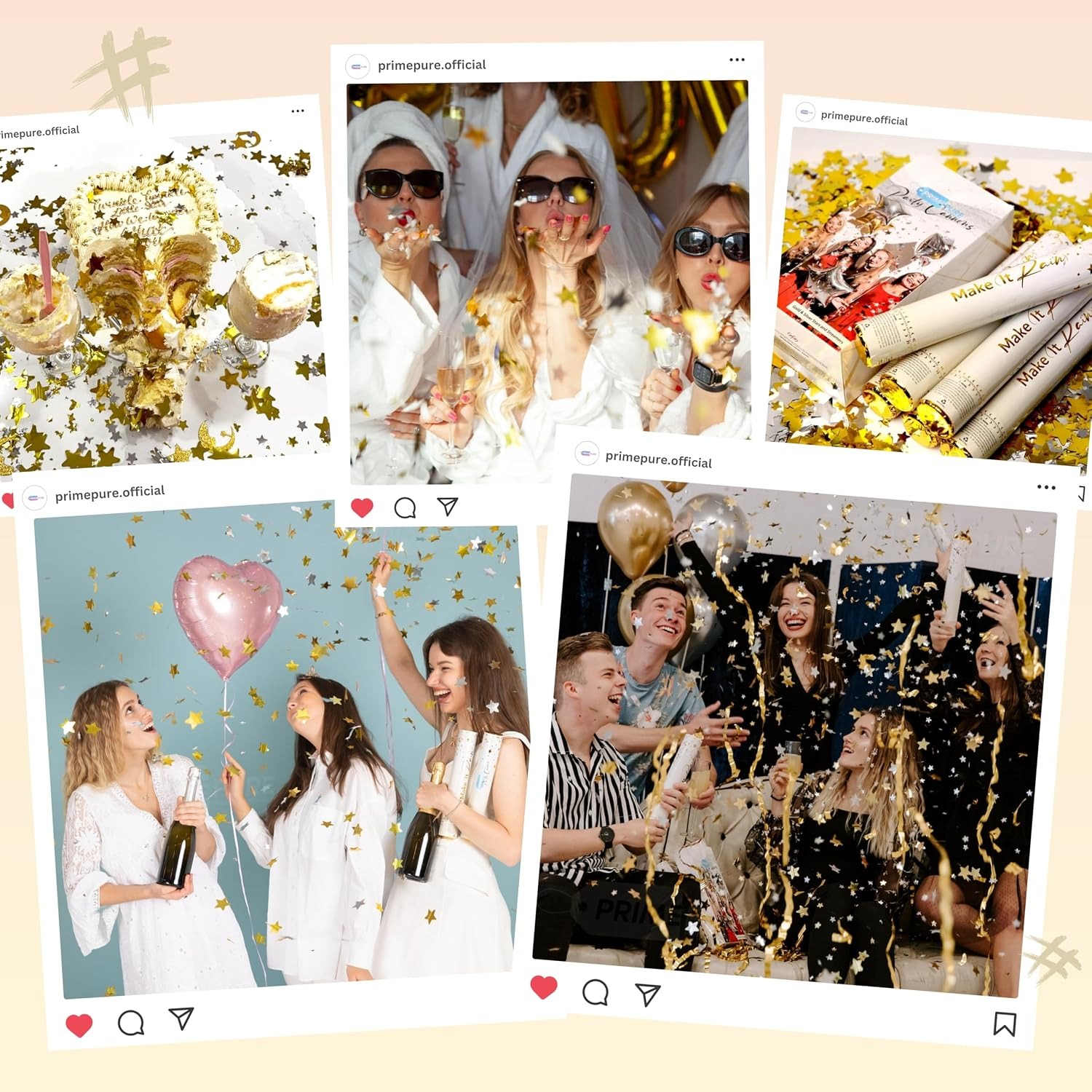Gold Star Confetti Cannons 2 Pack: image 7