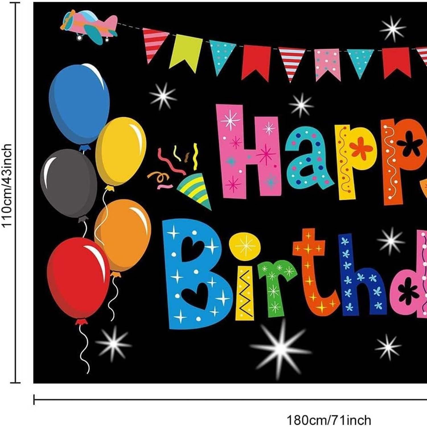 Colourful Happy Birthday Backdrop Banner