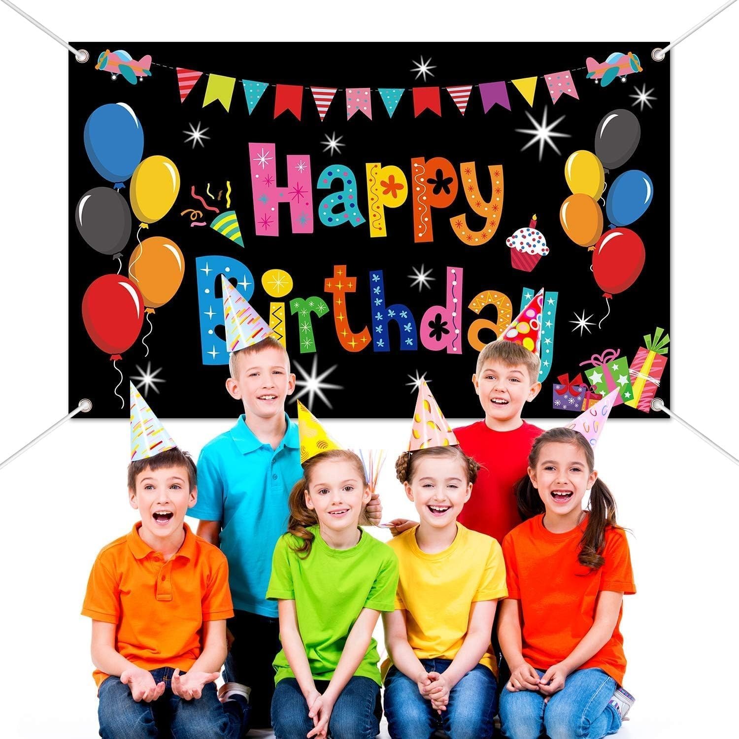 Colourful Happy Birthday Backdrop Banner