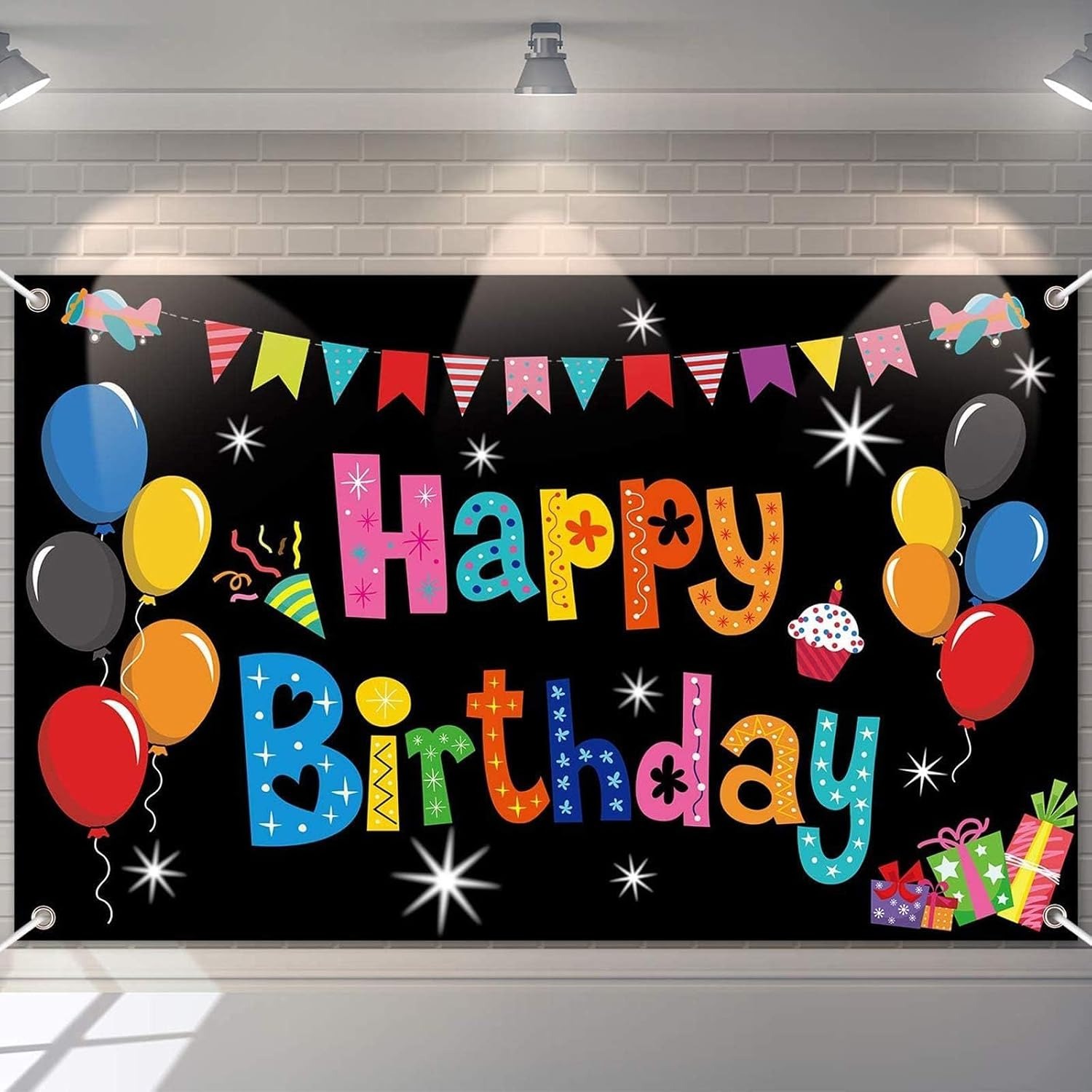 Colourful Happy Birthday Backdrop Banner