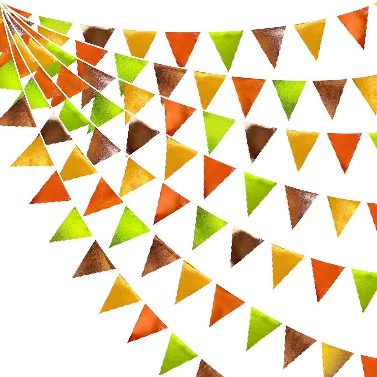 Navy Blue, Gold and Beige Triangle Pennant Bunting: image 2