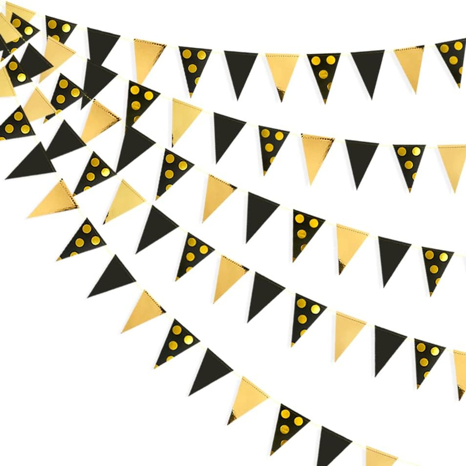 Navy Blue, Gold and Beige Triangle Pennant Bunting: image 9