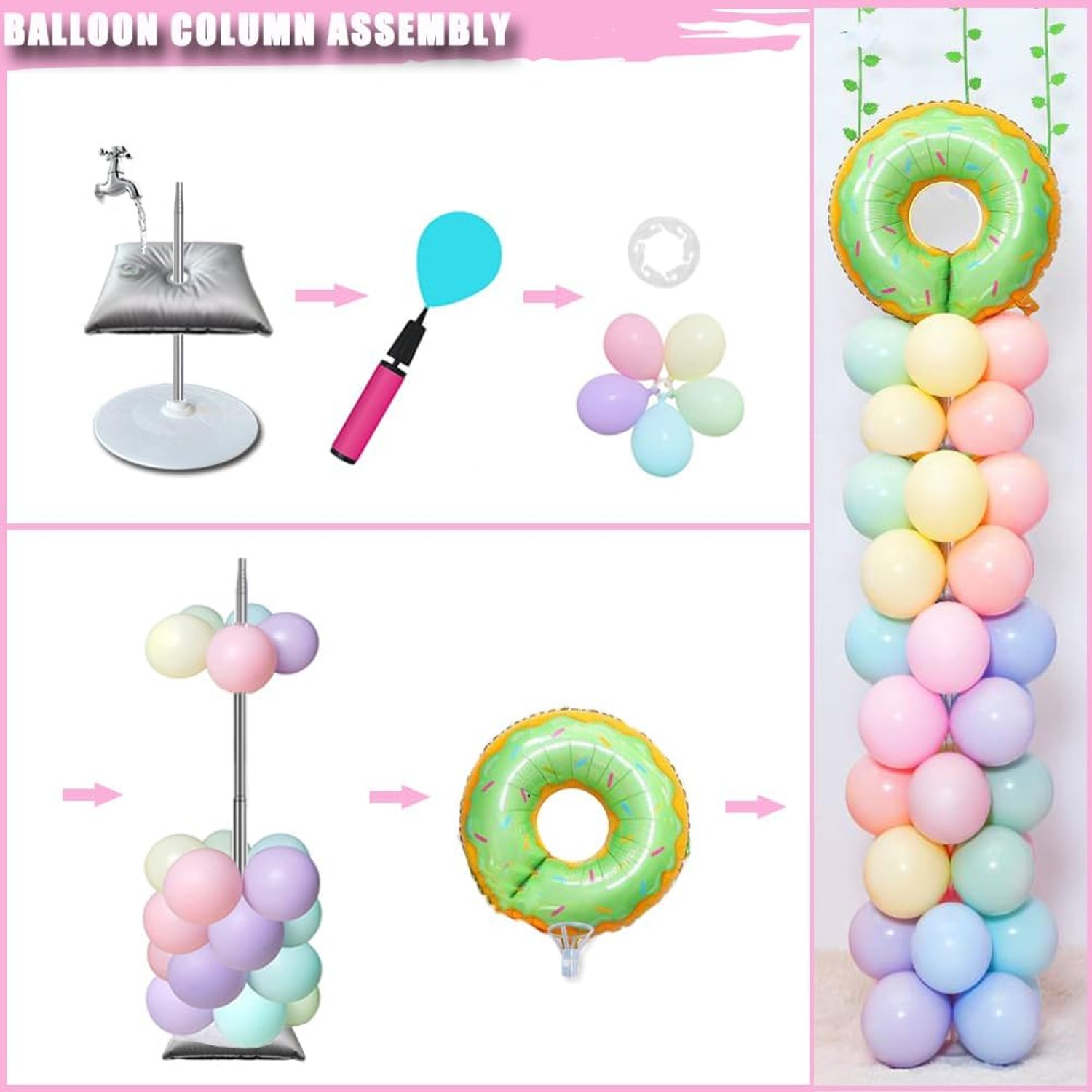 Adjustable Balloon Column Stand Set of 2