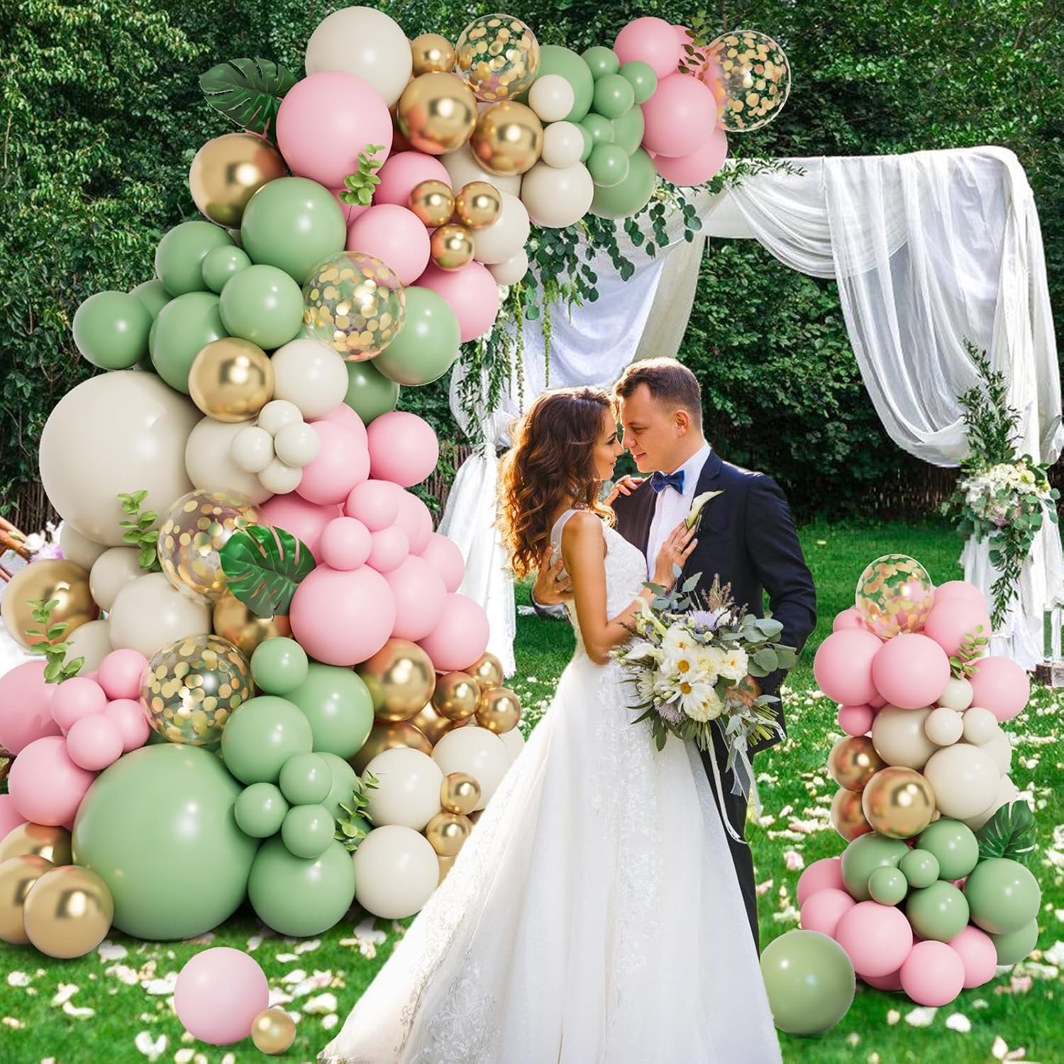 Pink and Green Balloon Garland Arch Kit