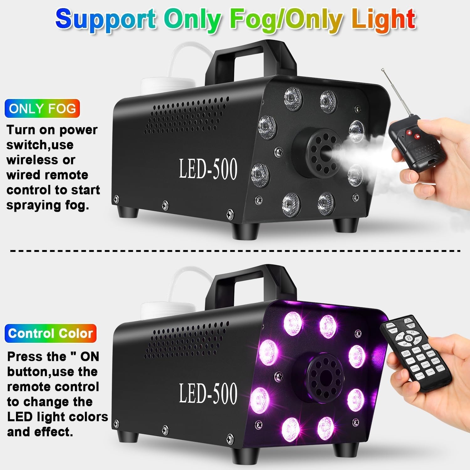 500W Fog Machine with LED Lights: image 2