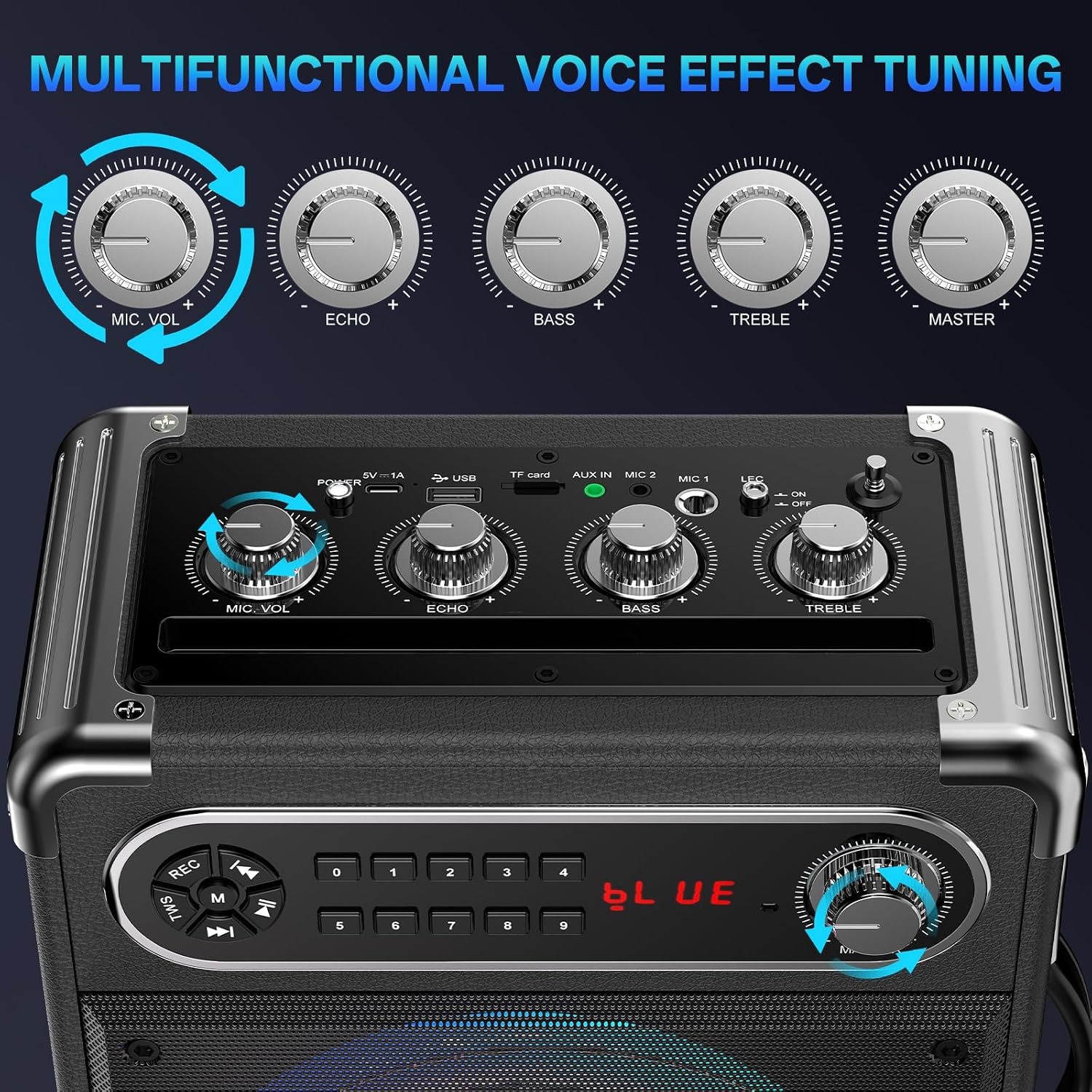 Portable Karaoke Machine with Two Wireless Microphones: image 7