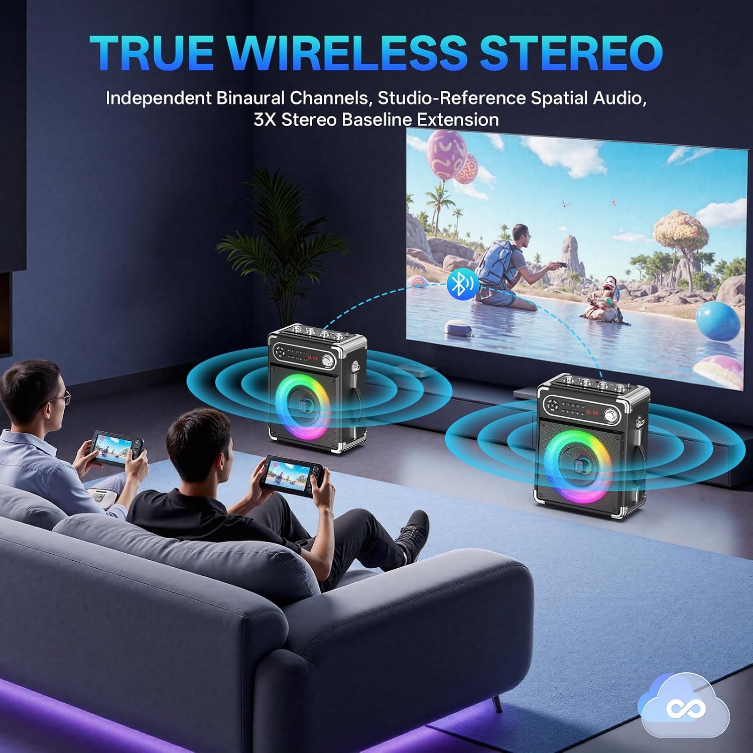 Portable Karaoke Machine with Two Wireless Microphones: image 10