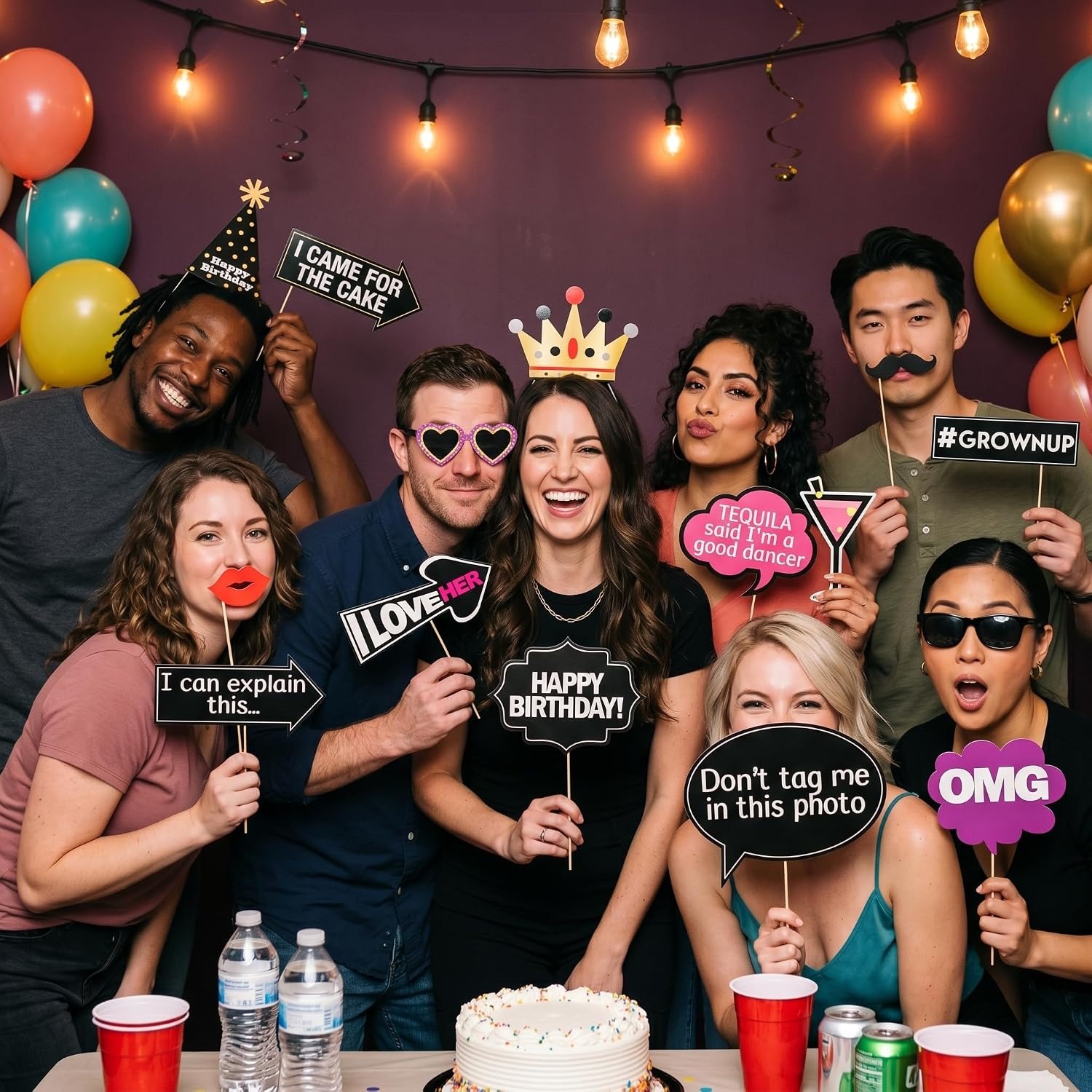 Birthday Photo Booth Props Set