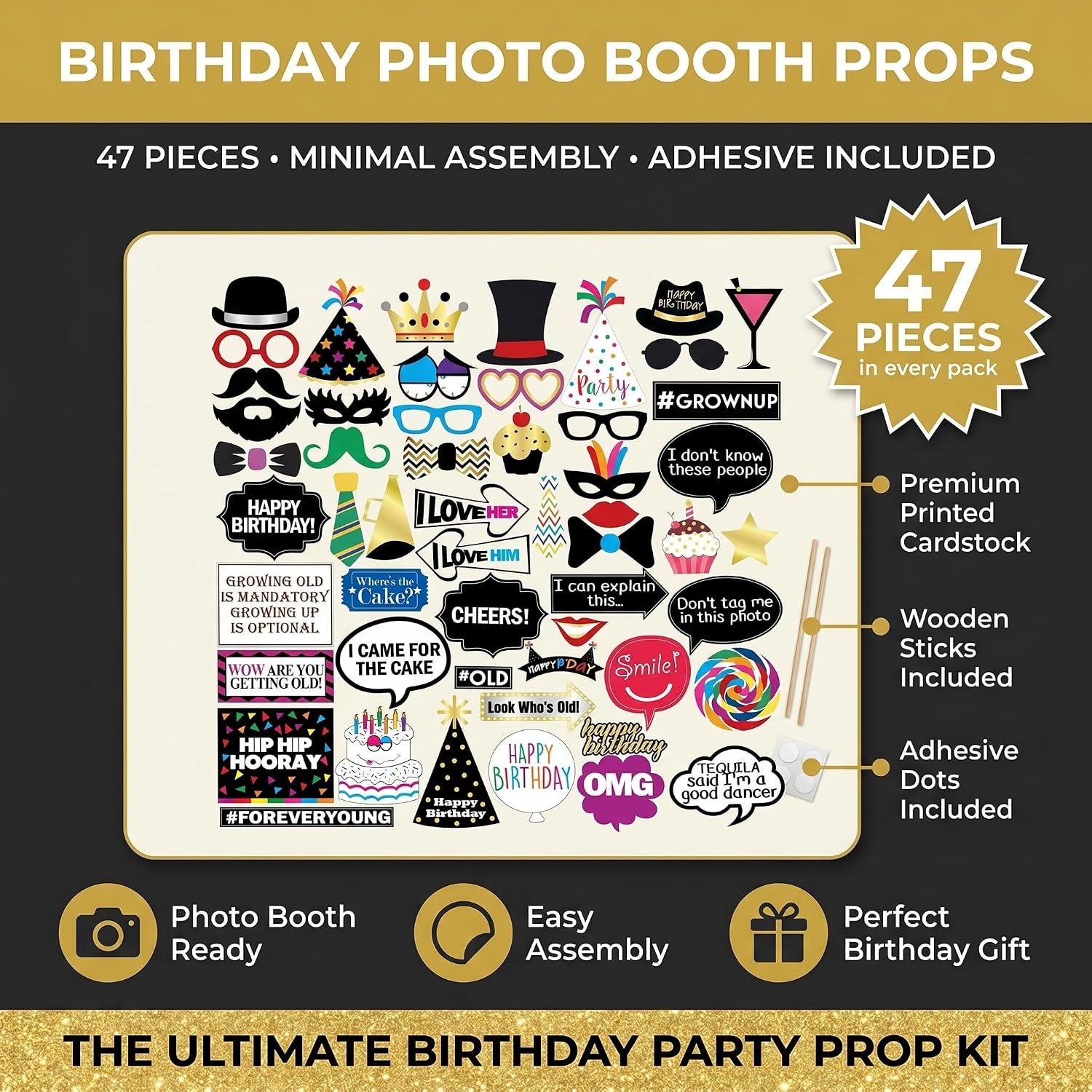 Birthday Photo Booth Props Set