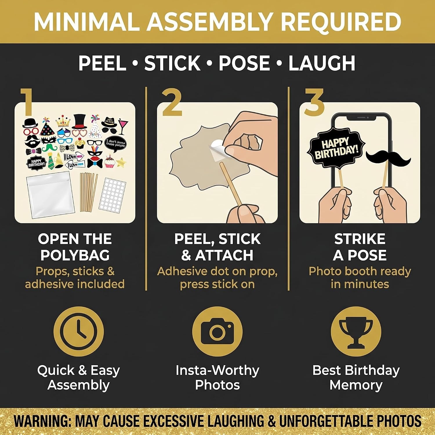Birthday Photo Booth Props Set