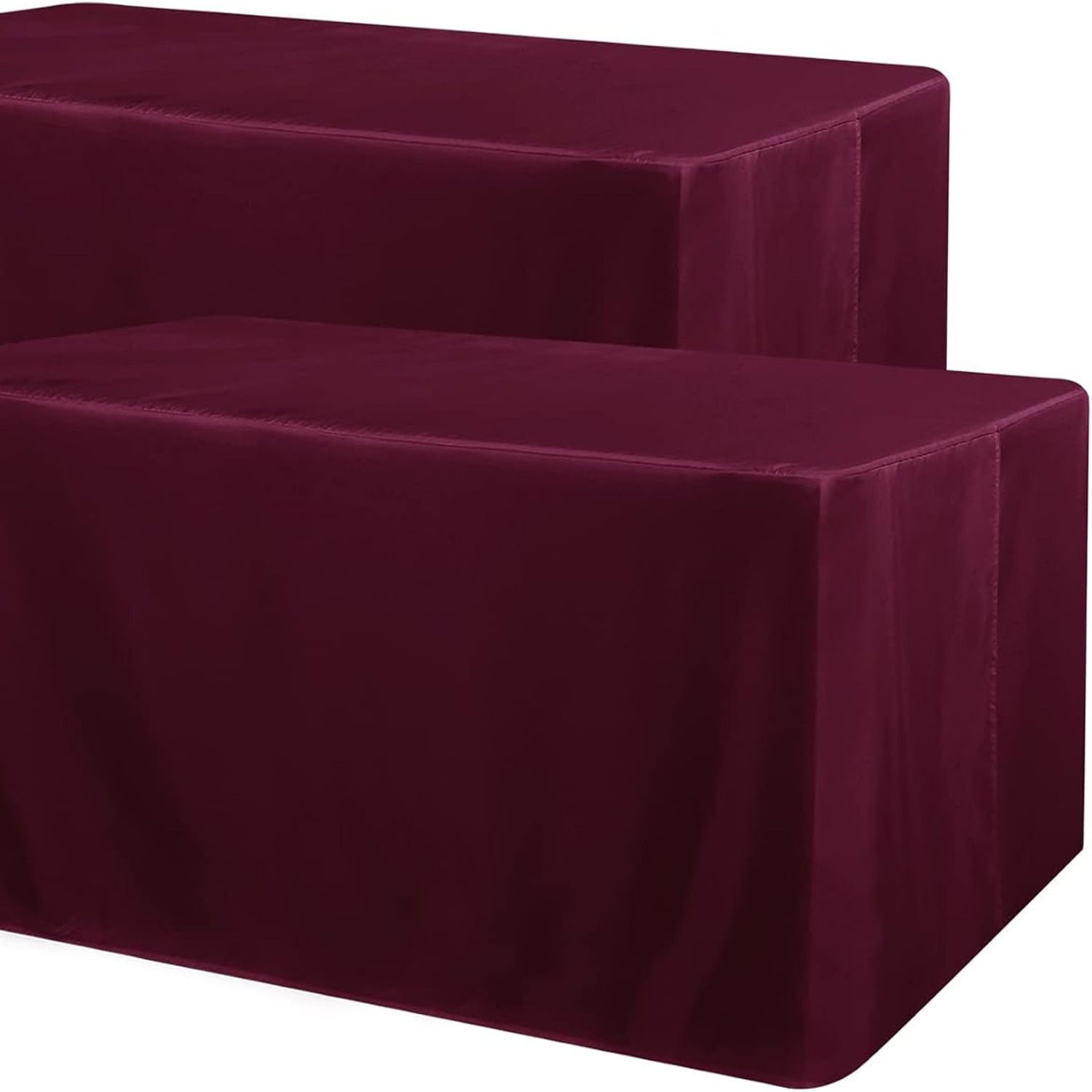 Burgundy 6ft Fitted Table Covers, 2 Pack: image 9