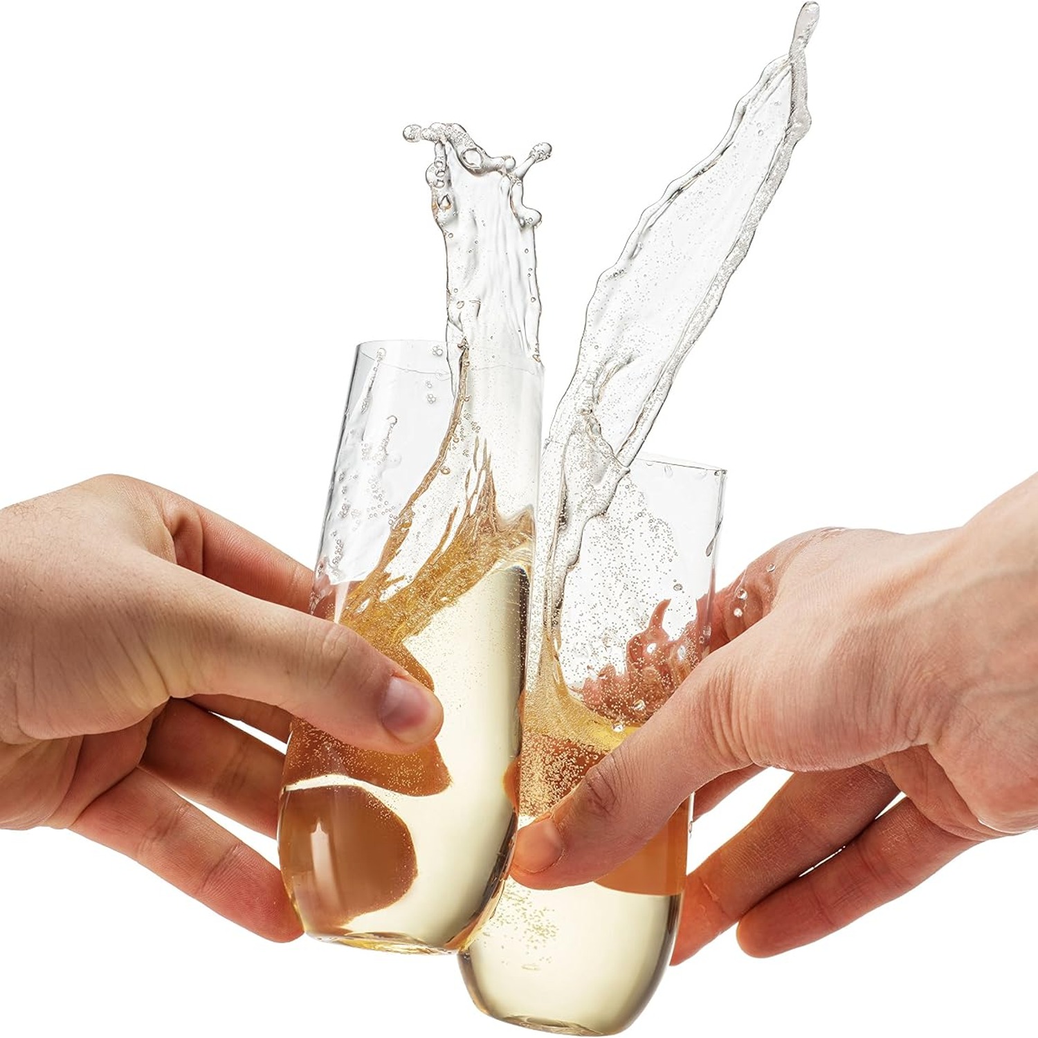 24 Pack Stemless Plastic Champagne Flutes